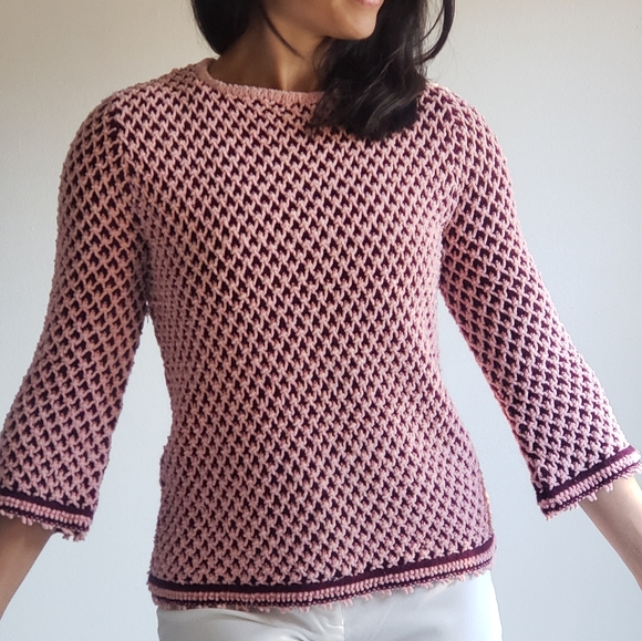 1960s Vintage Chenille Pullover Sweater Loubella Of California Extendable - Picture 3 of 8